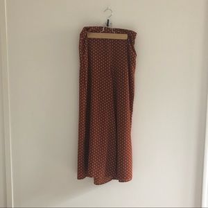 Wide leg polka dot pants